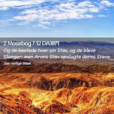 Picture 02 - 2 Mosebog 7:12 DA1871 - Og de kastede hver sin Stav, og de bleve Slanger; - Bible Verse Picture