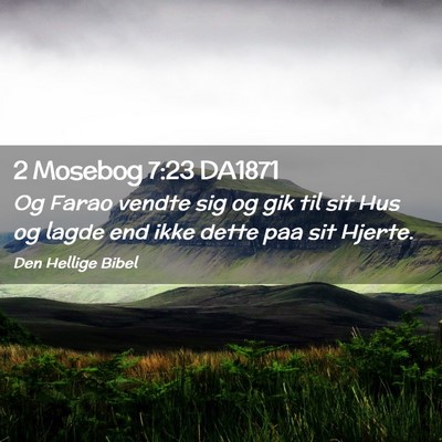 Picture 02 - 2 Mosebog 7:23 DA1871 - Og Farao vendte sig og gik til sit Hus og lagde - Bible Verse Picture