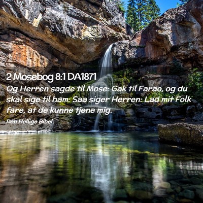 Picture 02 - 2 Mosebog 8:1 DA1871 - Og Herren sagde til Mose: Gak til Farao, og du - Bible Verse Picture