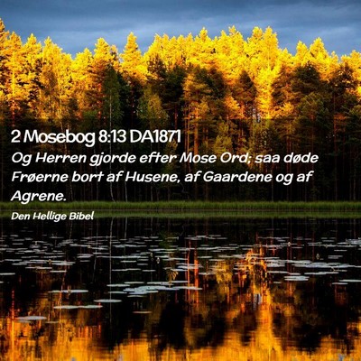 Picture 02 - 2 Mosebog 8:13 DA1871 - Og Herren gjorde efter Mose Ord; saa døde - Bible Verse Picture