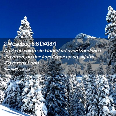Picture 02 - 2 Mosebog 8:6 DA1871 - Og Aron rakte sin Haand ud over Vandene i - Bible Verse Picture