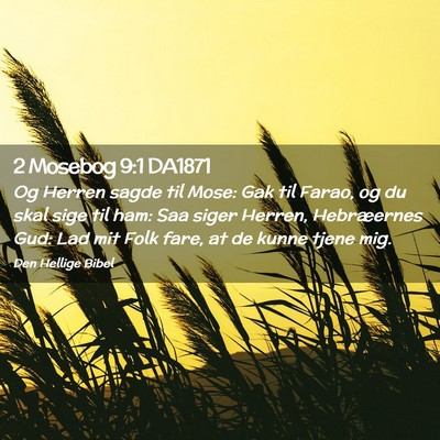 Picture 02 - 2 Mosebog 9:1 DA1871 - Og Herren sagde til Mose: Gak til Farao, og du - Bible Verse Picture