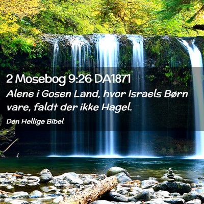 Picture 02 - 2 Mosebog 9:26 DA1871 - Alene i Gosen Land, hvor Israels Børn vare, - Bible Verse Picture
