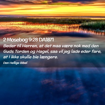 Picture 02 - 2 Mosebog 9:28 DA1871 - Beder til Herren, at det maa være nok med den - Bible Verse Picture
