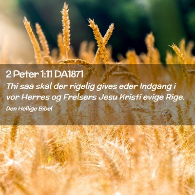Picture 02 - 2 Peter 1:11 DA1871 - Thi saa skal der rigelig gives eder Indgang i vor - Bible Verse Picture
