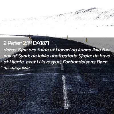 Picture 02 - 2 Peter 2:14 DA1871 - deres Øjne ere fulde af Horeri og kunne ikke faa - Bible Verse Picture