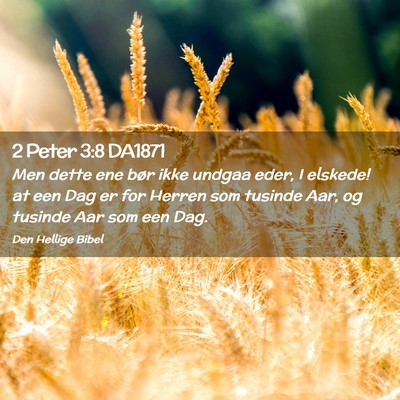 Picture 02 - 2 Peter 3:8 DA1871 - Men dette ene bør ikke undgaa eder, I elskede! - Bible Verse Picture