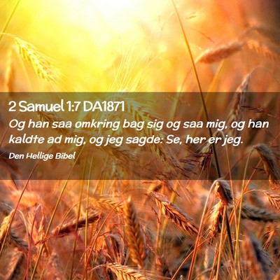 Picture 02 - 2 Samuel 1:7 DA1871 - Og han saa omkring bag sig og saa mig, og han - Bible Verse Picture