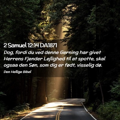 Picture 02 - 2 Samuel 12:14 DA1871 - Dog, fordi du ved denne Gerning har givet Herrens - Bible Verse Picture