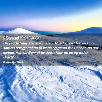 Picture 02 - 2 Samuel 12:21 DA1871 - Da sagde hans Tjenere til ham: Hvad er det for en - Bible Verse Picture