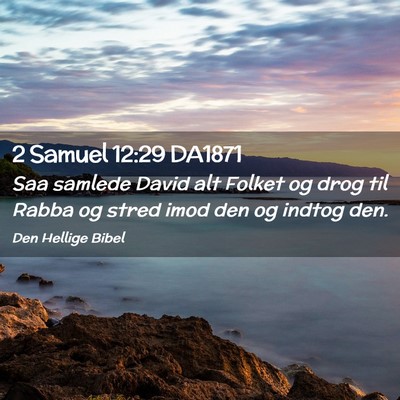 Picture 02 - 2 Samuel 12:29 DA1871 - Saa samlede David alt Folket og drog til Rabba og - Bible Verse Picture