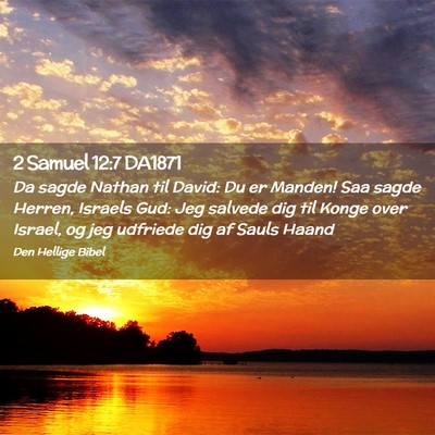 Picture 02 - 2 Samuel 12:7 DA1871 - Da sagde Nathan til David: Du er Manden! Saa - Bible Verse Picture