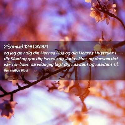 Picture 02 - 2 Samuel 12:8 DA1871 - og jeg gav dig din Herres Hus og din Herres - Bible Verse Picture