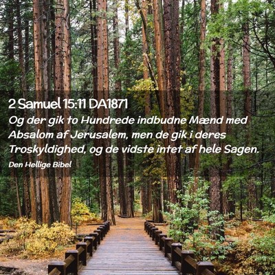 Picture 02 - 2 Samuel 15:11 DA1871 - Og der gik to Hundrede indbudne Mænd med Absalom - Bible Verse Picture