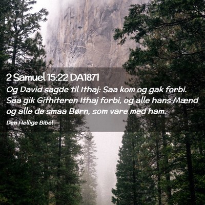 Picture 02 - 2 Samuel 15:22 DA1871 - Og David sagde til Ithaj: Saa kom og gak forbi. - Bible Verse Picture