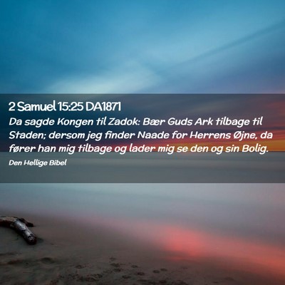 Picture 02 - 2 Samuel 15:25 DA1871 - Da sagde Kongen til Zadok: Bær Guds Ark tilbage - Bible Verse Picture