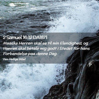 Picture 02 - 2 Samuel 16:12 DA1871 - Maaske Herren skal se til min Elendighed, og - Bible Verse Picture