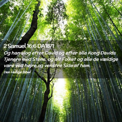 Picture 02 - 2 Samuel 16:6 DA1871 - Og han slog efter David og efter alle Kong Davids - Bible Verse Picture