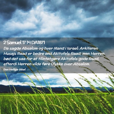 Picture 02 - 2 Samuel 17:14 DA1871 - Da sagde Absalom og hver Mand i Israel: Arkiteren - Bible Verse Picture