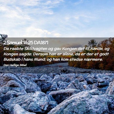 Picture 02 - 2 Samuel 18:25 DA1871 - Da raabte Skildvagten og gav Kongen det til - Bible Verse Picture