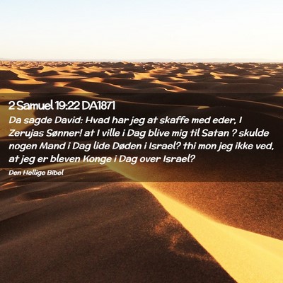 Picture 02 - 2 Samuel 19:22 DA1871 - Da sagde David: Hvad har jeg at skaffe med eder, - Bible Verse Picture
