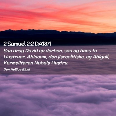 Picture 02 - 2 Samuel 2:2 DA1871 - Saa drog David op derhen, saa og hans to - Bible Verse Picture