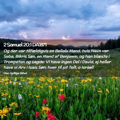 Picture 02 - 2 Samuel 20:1 DA1871 - Og der var tilfældigvis en Belials Mand, hvis - Bible Verse Picture
