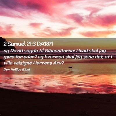 Picture 02 - 2 Samuel 21:3 DA1871 - og David sagde til Gibeoniterne: Hvad skal jeg - Bible Verse Picture