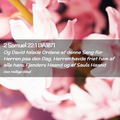 Picture 02 - 2 Samuel 22:1 DA1871 - Og David talede Ordene af denne Sang for Herren - Bible Verse Picture