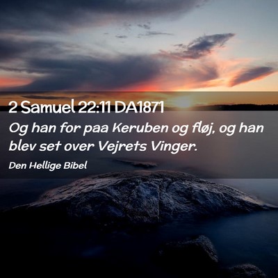 Picture 02 - 2 Samuel 22:11 DA1871 - Og han for paa Keruben og fløj, og han blev set - Bible Verse Picture