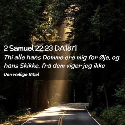 Picture 02 - 2 Samuel 22:23 DA1871 - Thi alle hans Domme ere mig for Øje, og hans - Bible Verse Picture