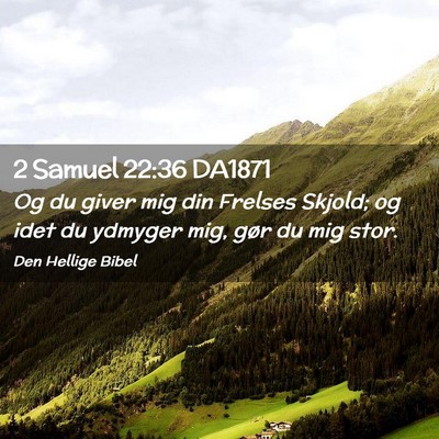 Picture 02 - 2 Samuel 22:36 DA1871 - Og du giver mig din Frelses Skjold; og idet du - Bible Verse Picture