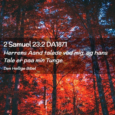 Picture 02 - 2 Samuel 23:2 DA1871 - Herrens Aand talede ved mig, og hans Tale er paa - Bible Verse Picture