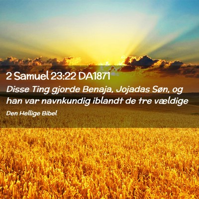 Picture 02 - 2 Samuel 23:22 DA1871 - Disse Ting gjorde Benaja, Jojadas Søn, og han - Bible Verse Picture