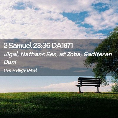 Picture 02 - 2 Samuel 23:36 DA1871 - Jigal, Nathans Søn, af Zoba; Gaditeren - Bible Verse Picture