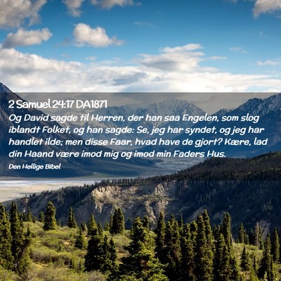 Picture 02 - 2 Samuel 24:17 DA1871 - Og David sagde til Herren, der han saa Engelen, - Bible Verse Picture