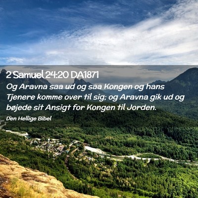 Picture 02 - 2 Samuel 24:20 DA1871 - Og Aravna saa ud og saa Kongen og hans Tjenere - Bible Verse Picture
