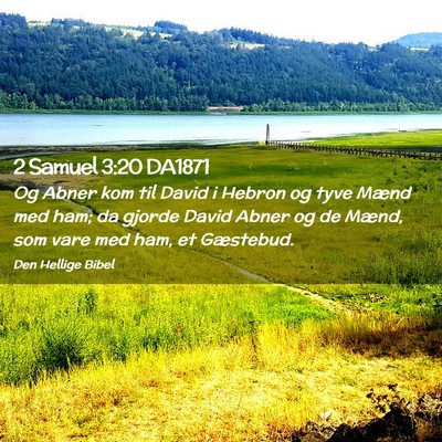 Picture 02 - 2 Samuel 3:20 DA1871 - Og Abner kom til David i Hebron og tyve Mænd med - Bible Verse Picture