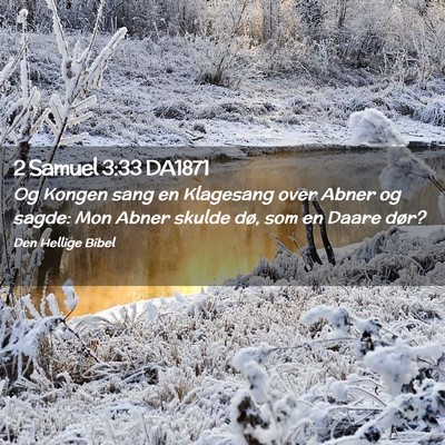 Picture 02 - 2 Samuel 3:33 DA1871 - Og Kongen sang en Klagesang over Abner og sagde: - Bible Verse Picture
