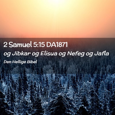 Picture 02 - 2 Samuel 5:15 DA1871 - og Jibkar og Elisua og Nefeg og - Bible Verse Picture