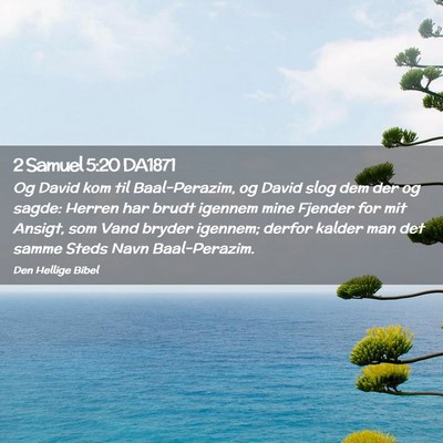 Picture 02 - 2 Samuel 5:20 DA1871 - Og David kom til Baal-Perazim, og David slog dem - Bible Verse Picture