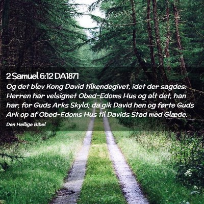 Picture 02 - 2 Samuel 6:12 DA1871 - Og det blev Kong David tilkendegivet, idet der - Bible Verse Picture
