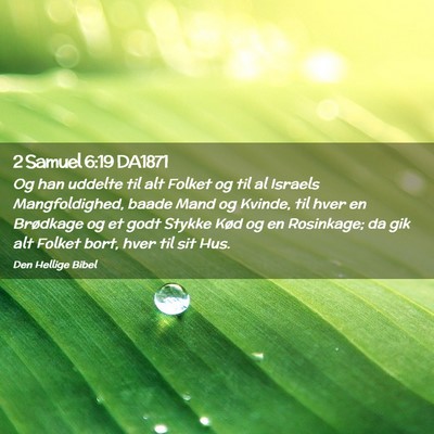 Picture 02 - 2 Samuel 6:19 DA1871 - Og han uddelte til alt Folket og til al Israels - Bible Verse Picture