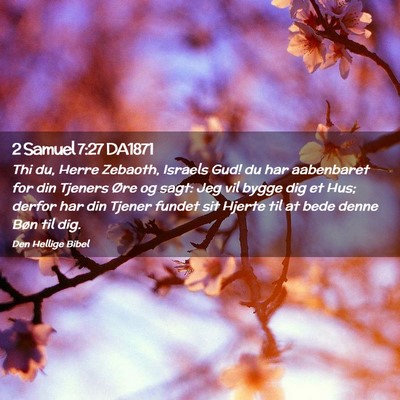 Picture 02 - 2 Samuel 7:27 DA1871 - Thi du, Herre Zebaoth, Israels Gud! du har - Bible Verse Picture
