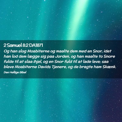 Picture 02 - 2 Samuel 8:2 DA1871 - Og han slog Moabiterne og maalte dem med en Snor, - Bible Verse Picture