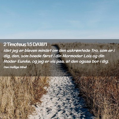 Picture 02 - 2 Timoteus 1:5 DA1871 - idet jeg er bleven mindet om den uskrømtede Tro, - Bible Verse Picture