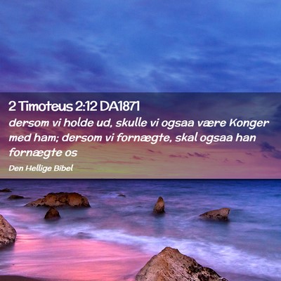 Picture 02 - 2 Timoteus 2:12 DA1871 - dersom vi holde ud, skulle vi ogsaa være Konger - Bible Verse Picture