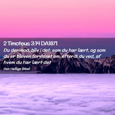 Picture 02 - 2 Timoteus 3:14 DA1871 - Du derimod, bliv i det, som du har lært, og som - Bible Verse Picture