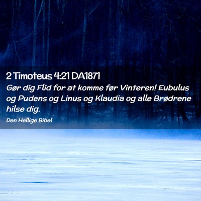 Picture 02 - 2 Timoteus 4:21 DA1871 - Gør dig Flid for at komme før Vinteren! Eubulus - Bible Verse Picture