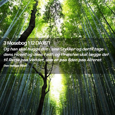 Picture 02 - 3 Mosebog 1:12 DA1871 - Og han skal hugge den i sine Stykker og dertil - Bible Verse Picture